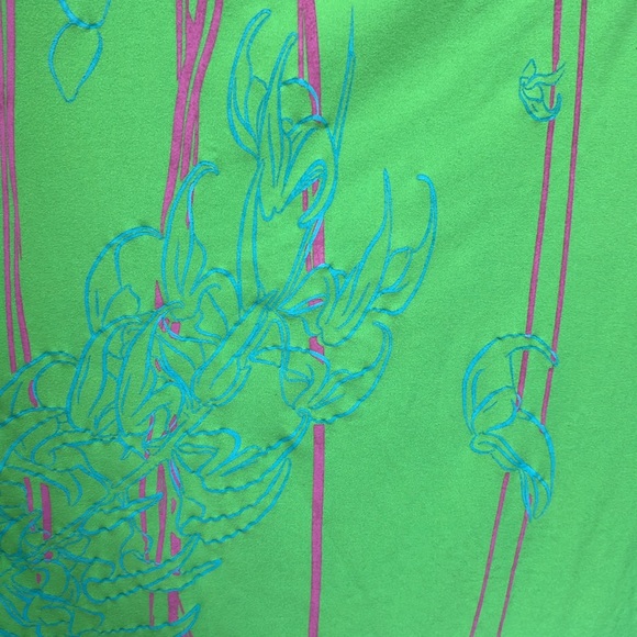 NWT Kaulua’e Hawaiian jade flower print green/pink and blue tank top. Size S. - Picture 4 of 4